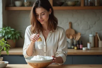 Personnalisation de shampoing naturel pour cheveux en pleine santé