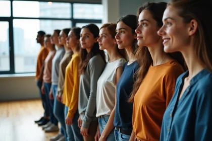 Groupe de jeunes models lors d'un casting mode