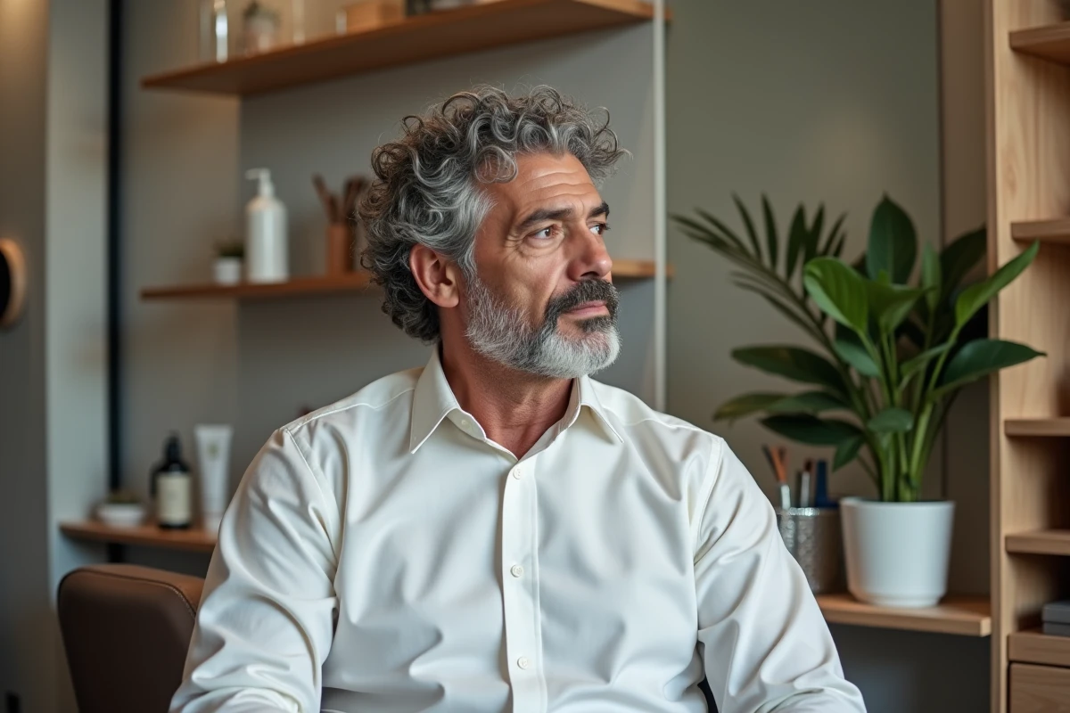 Homme mature coiffé d